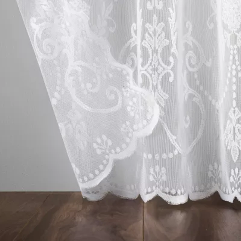 No 918 Nina Lace Rod Pocket Sheer Set of 2 Curtain Panel