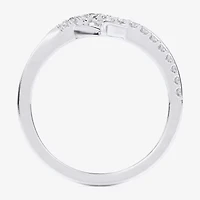 G-H / Si1-Si2) Womens 1/ CT. T.W. Lab Grown White Diamond 10K Gold Heart Bypass Cocktail Ring