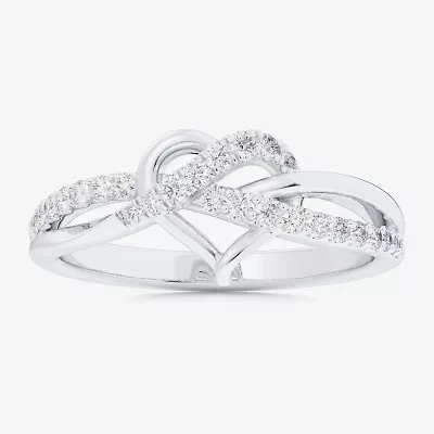 G-H / Si1-Si2) Womens 1/ CT. T.W. Lab Grown White Diamond 10K Gold Heart Bypass Cocktail Ring