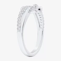 G-H / Si1-Si2) Womens 1/ CT. T.W. Lab Grown White Diamond 10K Gold Heart Bypass Cocktail Ring