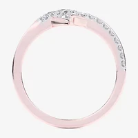 G-H / Si1-Si2) Womens 1/ CT. T.W. Lab Grown White Diamond 10K Rose Gold Heart Bypass Cocktail Ring