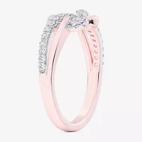 G-H / Si1-Si2) Womens 1/ CT. T.W. Lab Grown White Diamond 10K Rose Gold Heart Bypass Cocktail Ring