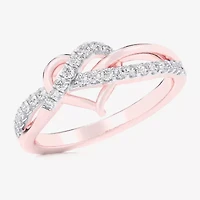 G-H / Si1-Si2) Womens 1/ CT. T.W. Lab Grown White Diamond 10K Rose Gold Heart Bypass Cocktail Ring