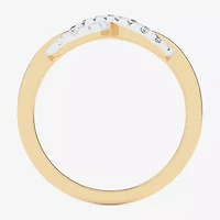 (G-H / Si1-Si2) Womens 1/4 CT. T.W. Lab Grown White Diamond 10K Gold Infinity Bypass  Cocktail Ring