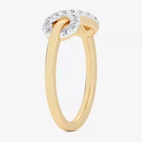 (G-H / Si1-Si2) Womens 1/4 CT. T.W. Lab Grown White Diamond 10K Gold Infinity Bypass  Cocktail Ring