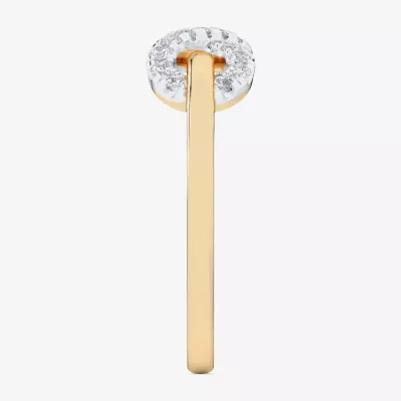 G-H / Si1-Si2) Womens 1/4 CT. T.W. Lab Grown White Diamond 10K Gold Infinity Bypass Cocktail Ring