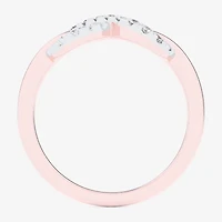 (G-H / Si1-Si2) Womens 1/4 CT. T.W. Lab Grown White Diamond 10K Rose Gold Infinity Bypass  Cocktail Ring