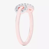 (G-H / Si1-Si2) Womens 1/4 CT. T.W. Lab Grown White Diamond 10K Rose Gold Infinity Bypass  Cocktail Ring