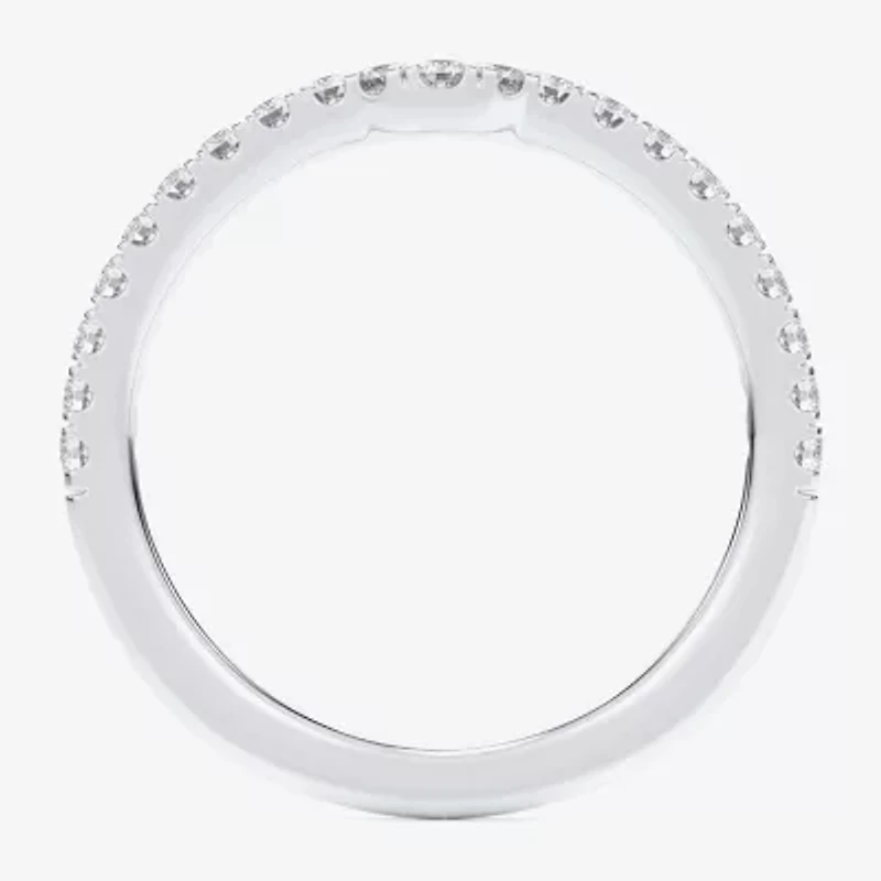 (G-H / Si1-Si2) Womens 2MM 1/4 CT. T.W. Lab Grown White Diamond 10K Gold Wedding Band