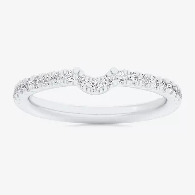 (G-H / Si1-Si2) Womens 2MM 1/4 CT. T.W. Lab Grown White Diamond 10K Gold Wedding Band