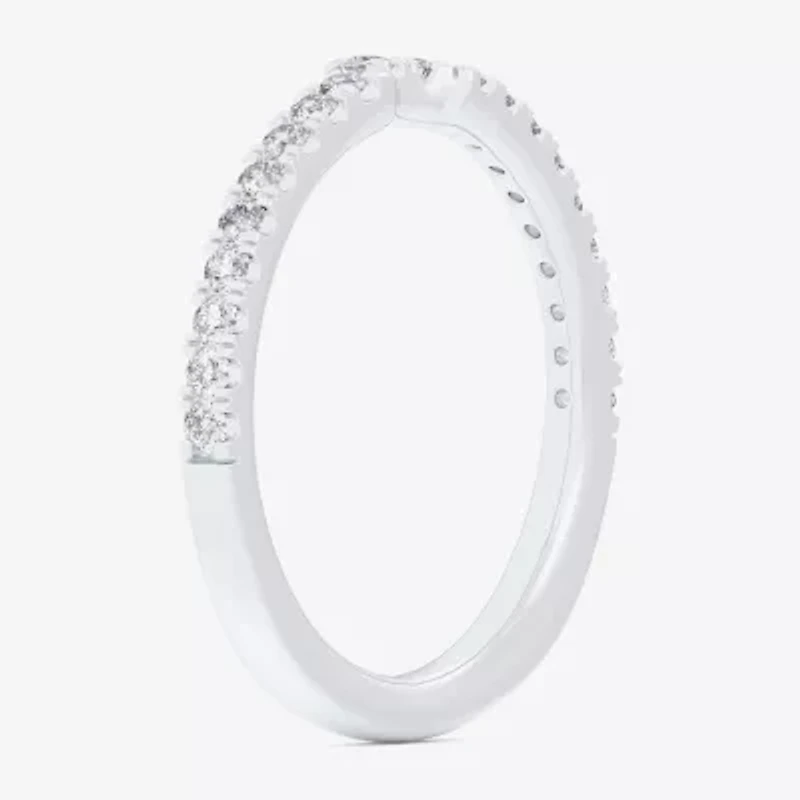 (G-H / Si1-Si2) Womens 2MM 1/4 CT. T.W. Lab Grown White Diamond 10K Gold Wedding Band