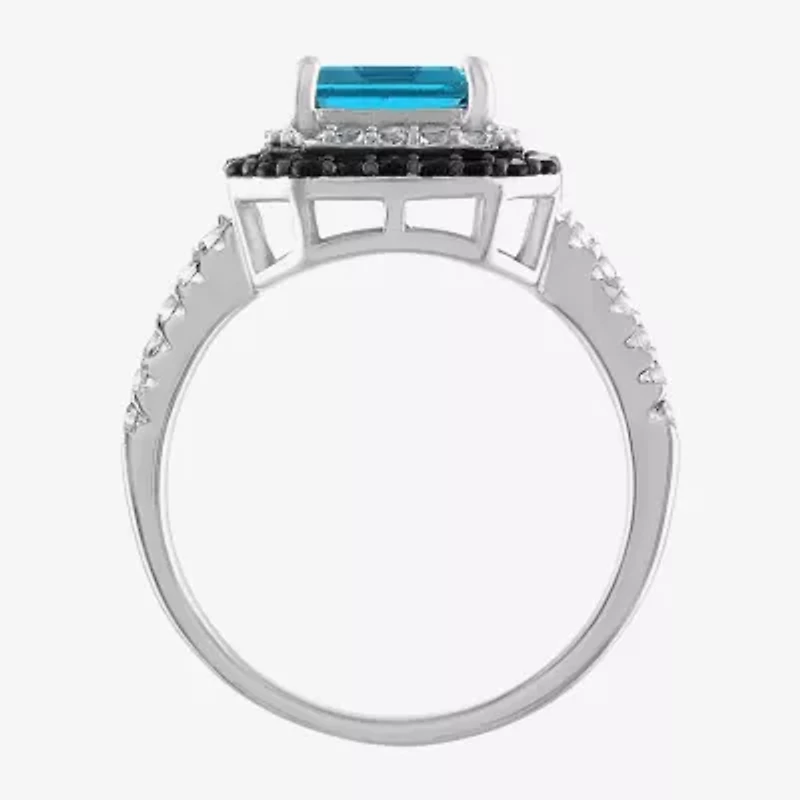 Womens Genuine Topaz Sterling Silver Cocktail Ring