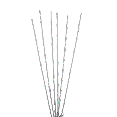 Set of 6 Branch Spray Driveway Pathway Markers - 6 ft  Multi-Color LED Lights