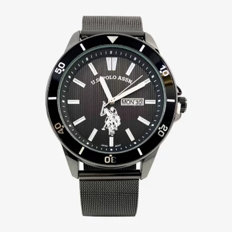U.S. Polo Assn. Mens Silver Tone Bracelet Watch Usc80734jc