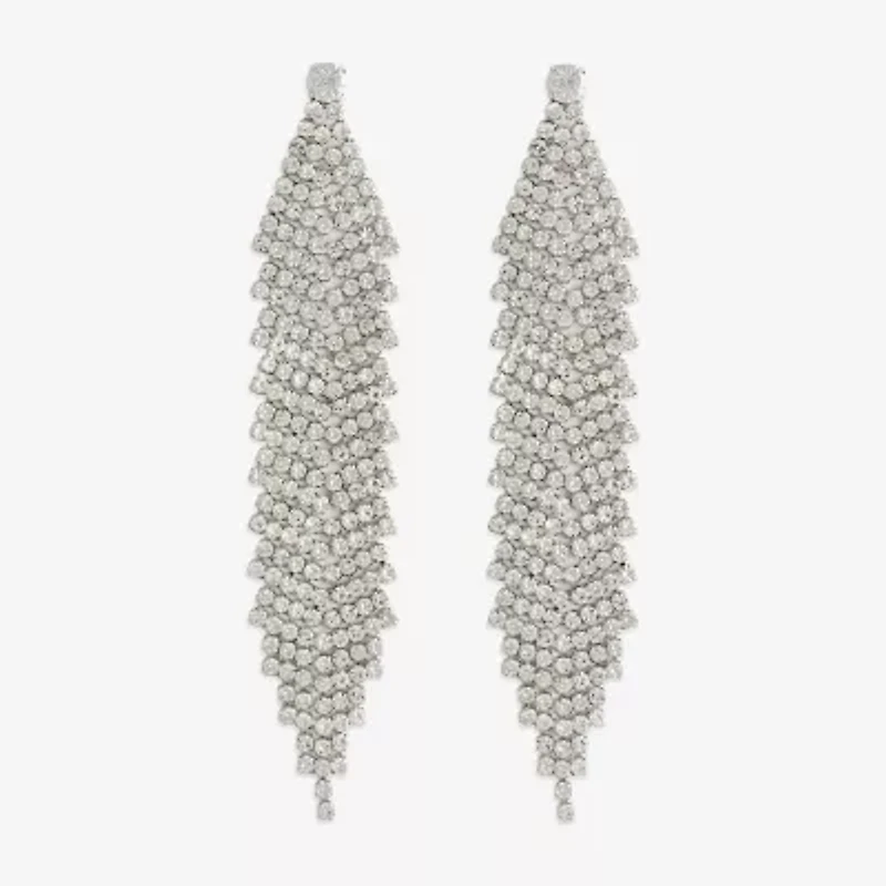 Bijoux Bar Silver Tone Womens Glass Drop Earrings
