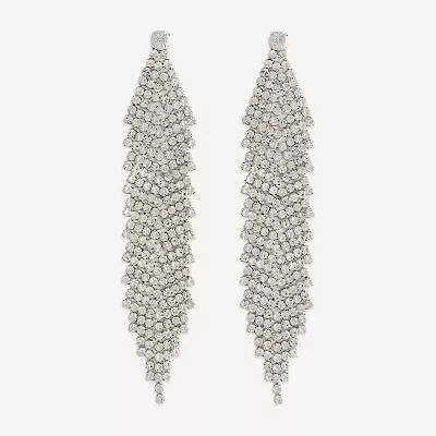 Bijoux Bar Silver Tone Womens Glass Drop Earrings