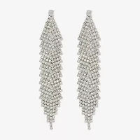 Bijoux Bar Silver Tone Womens Glass Drop Earrings