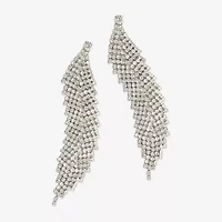 Bijoux Bar Silver Tone Womens Glass Drop Earrings