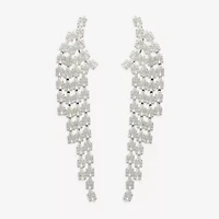 Bijoux Bar Silver Tone Womens Cubic Zirconia Drop Earrings