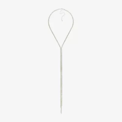 Bijoux Bar Silver Tone Womens Glass 18 1/2 Inch Y Necklace