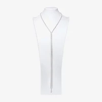 Bijoux Bar Silver Tone Womens Glass 18 1/2 Inch Y Necklace
