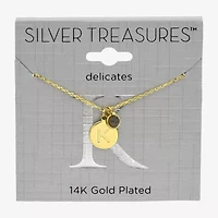 Silver Treasures Delicates Initial Womens 14K Gold Over Brass Round 16 Inch Pendant Necklace