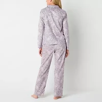 Adonna Womens Fleece Long Sleeve 2-pc. Tall Pajama Sets