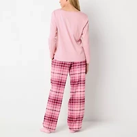 Liz Claiborne Womens Flannel Long Sleeve 4-pc. Pajama Set