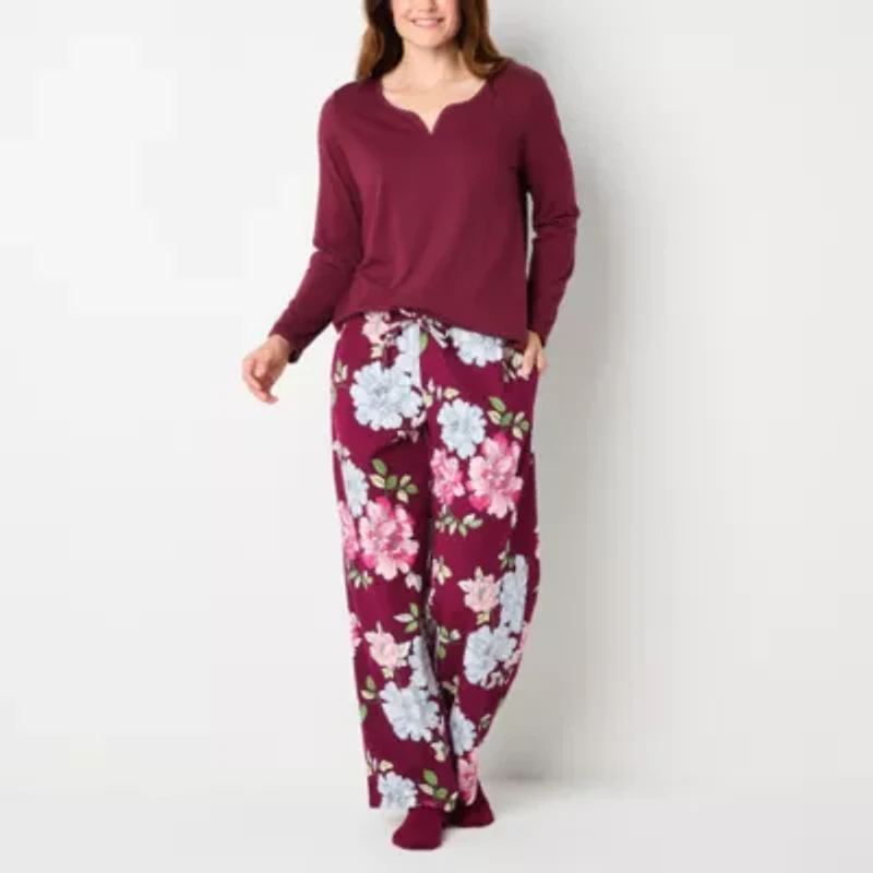 Liz Claiborne Womens Long Sleeve 4-pc. Pajama Sets