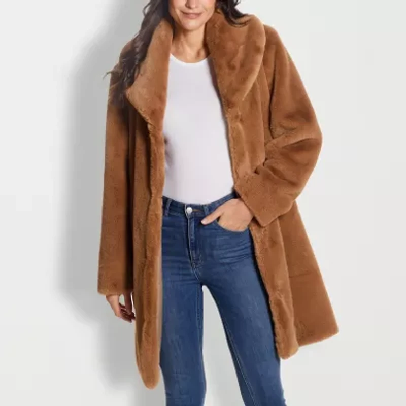 Gallery Womens Faux Fur Midweight Coat