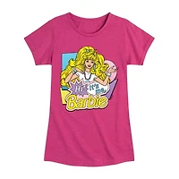 Hi Its Me Big Kid Girls Crew Neck Short Sleeve Barbie T-Shirt