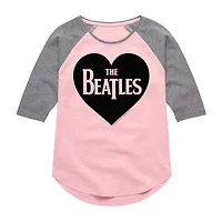 Love Big Kid Girls Crew Neck 3/4 Sleeve The Beatles T-Shirt