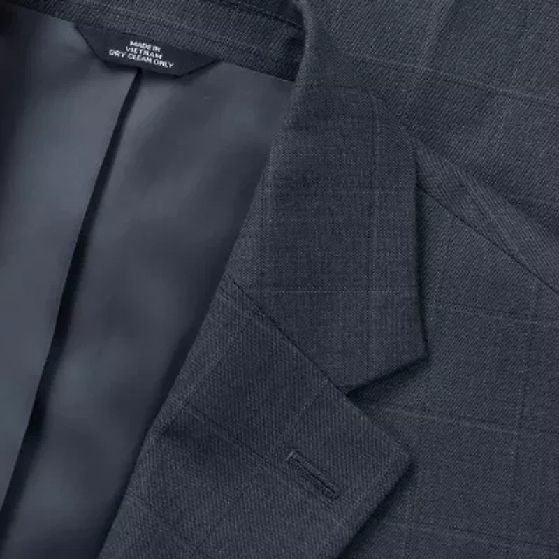 Haggar JMH Tailored Windowpane Mens Stretch Fabric Modern Fit Suit Jacket