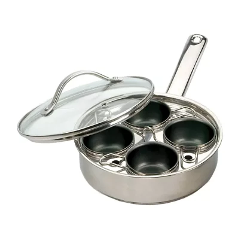 Design Imports Stainless Steel 4- Egg Poacher Set