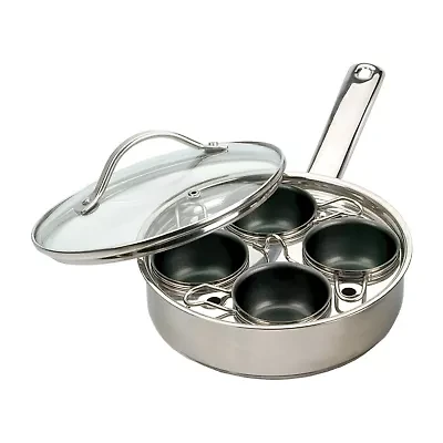 Design Imports Stainless Steel 4- Egg Poacher Set