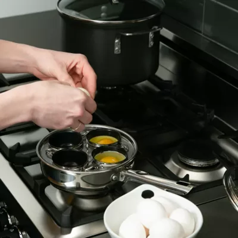 Design Imports Stainless Steel 4- Egg Poacher Set