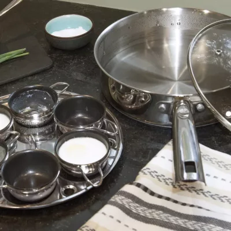 Design Imports Stainless Steel 6- Egg Poacher Set