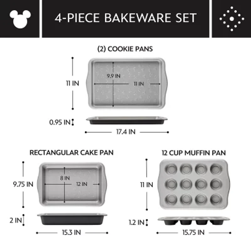 Farberware Disney Bake with Mickey Mouse 4-pc. Bakeware Set