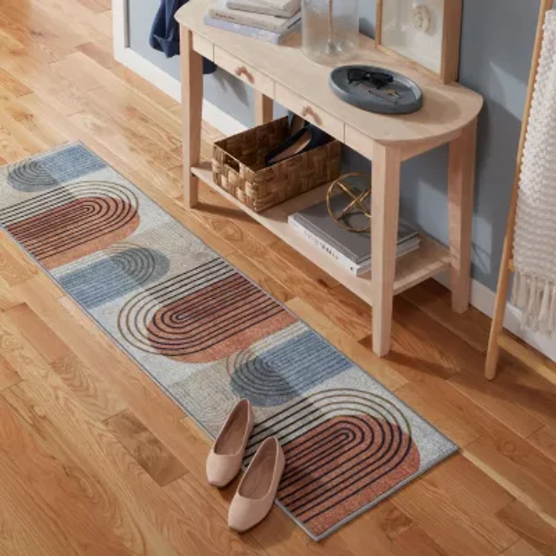 Town And Country Avani Stripe Washable 19" X 78" Indoor Rectangular Runner