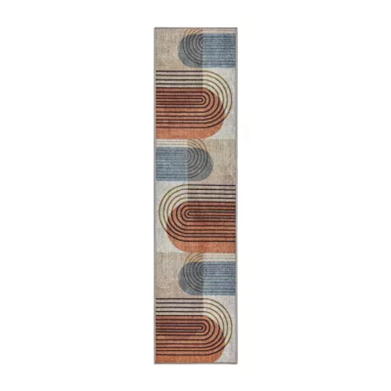 Town And Country Avani Stripe Washable 19" X 78" Indoor Rectangular Runner