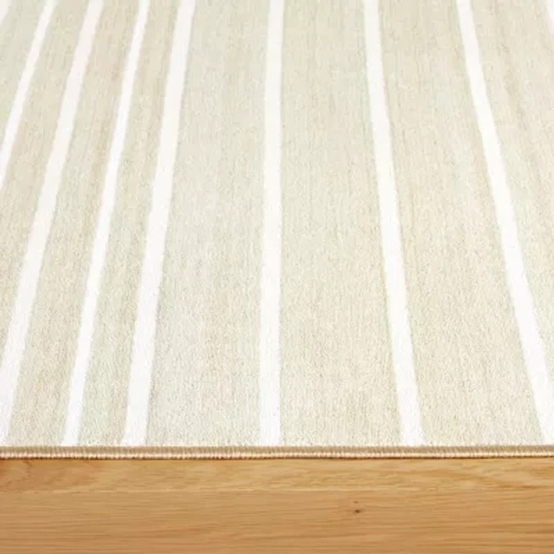 Town And Country Layne Stripe Washable Indoor Rectangular Area Rug