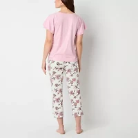 Liz Claiborne Womens Round Neck Short Sleeve 2-pc. Pajama Sets