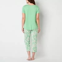 Liz Claiborne Cool and Calm Womens Short Sleeve 2-pc. Pajama Sets