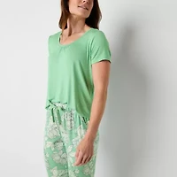 Liz Claiborne Cool and Calm Womens Short Sleeve 2-pc. Pajama Sets