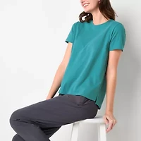 Xersion Womens Cotton Crew Neck Short Sleeve T-Shirt Tall