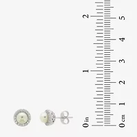 Limited Quantities! Genuine White Cultured Freshwater Pearl 10K White Gold 7mm Stud Earrings