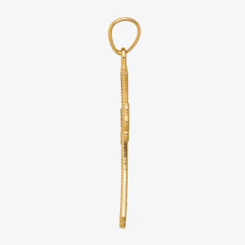 Unisex Adult 10K Gold Sterling Silver Cross Pendant