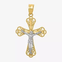 Crucifix Unisex Adult 10K Gold Sterling Silver Pendant