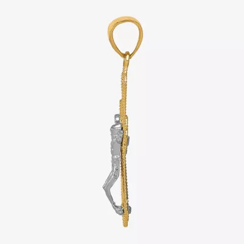 Crucifix Unisex Adult 10K Gold Sterling Silver Pendant