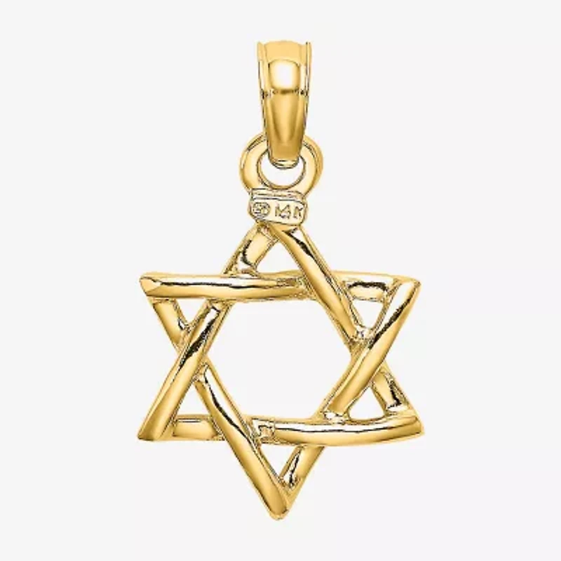 Star Of David Unisex Adult 10K Gold Star Pendant